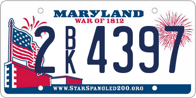 MD license plate 2BK4397