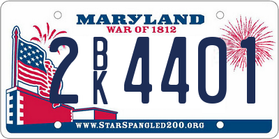 MD license plate 2BK4401