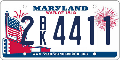MD license plate 2BK4411