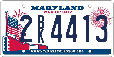 MD license plate 2BK4413