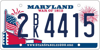 MD license plate 2BK4415