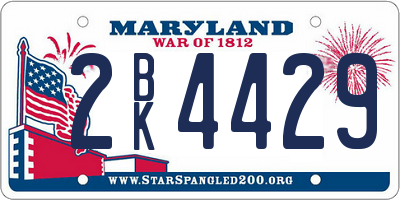 MD license plate 2BK4429