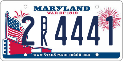 MD license plate 2BK4441