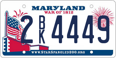 MD license plate 2BK4449