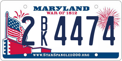 MD license plate 2BK4474