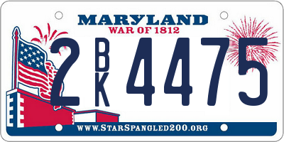 MD license plate 2BK4475