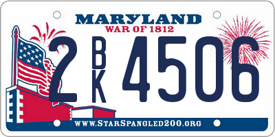 MD license plate 2BK4506