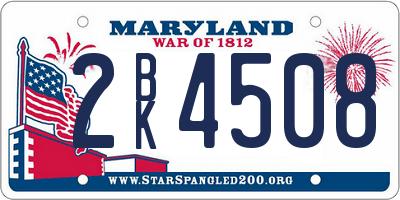 MD license plate 2BK4508
