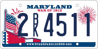 MD license plate 2BK4511