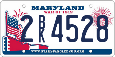 MD license plate 2BK4528