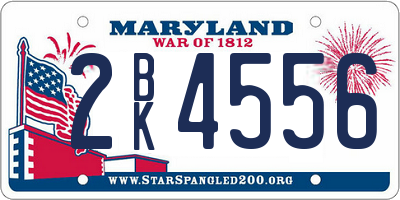 MD license plate 2BK4556