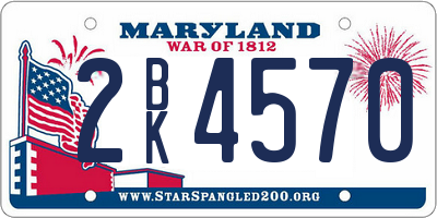 MD license plate 2BK4570