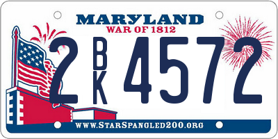 MD license plate 2BK4572
