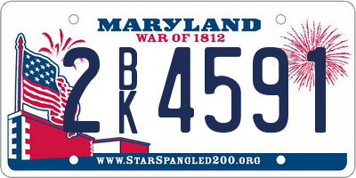 MD license plate 2BK4591