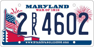 MD license plate 2BK4602