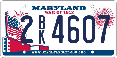 MD license plate 2BK4607