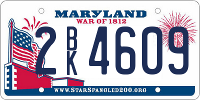 MD license plate 2BK4609