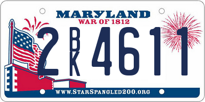 MD license plate 2BK4611