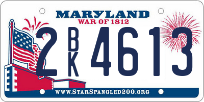MD license plate 2BK4613