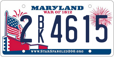 MD license plate 2BK4615