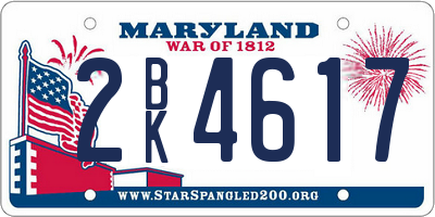 MD license plate 2BK4617