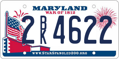 MD license plate 2BK4622