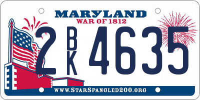MD license plate 2BK4635