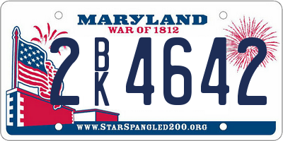 MD license plate 2BK4642