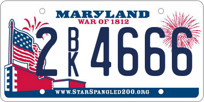 MD license plate 2BK4666