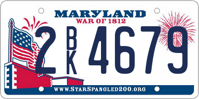 MD license plate 2BK4679