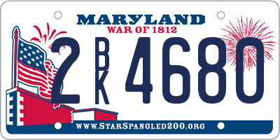 MD license plate 2BK4680