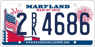 MD license plate 2BK4686