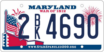 MD license plate 2BK4690