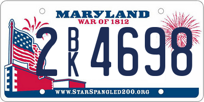 MD license plate 2BK4698