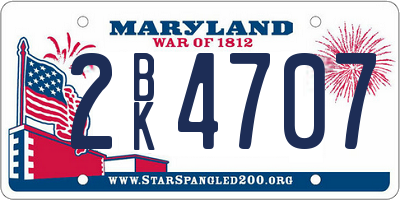MD license plate 2BK4707
