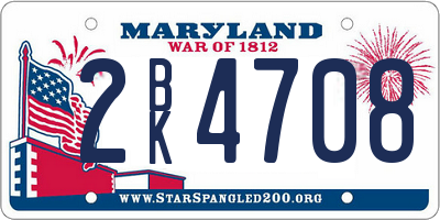MD license plate 2BK4708