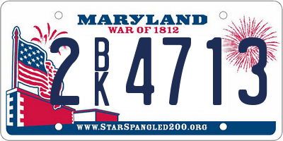 MD license plate 2BK4713