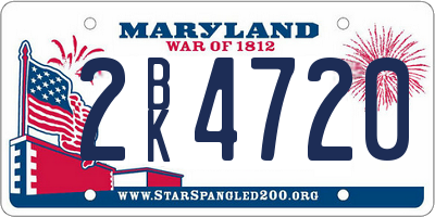 MD license plate 2BK4720