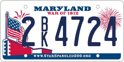 MD license plate 2BK4724