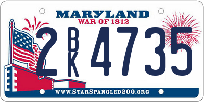 MD license plate 2BK4735