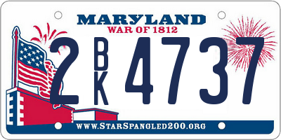 MD license plate 2BK4737