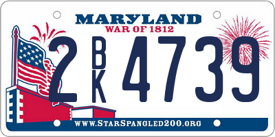 MD license plate 2BK4739