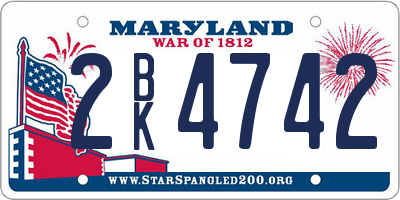 MD license plate 2BK4742