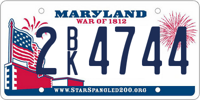 MD license plate 2BK4744
