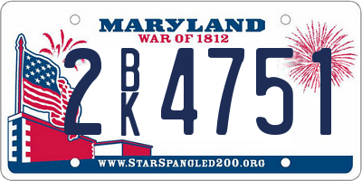 MD license plate 2BK4751