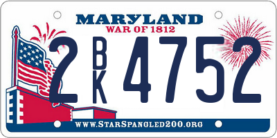 MD license plate 2BK4752