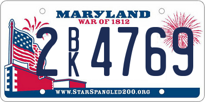 MD license plate 2BK4769