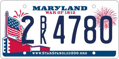 MD license plate 2BK4780