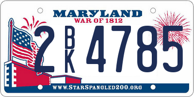 MD license plate 2BK4785