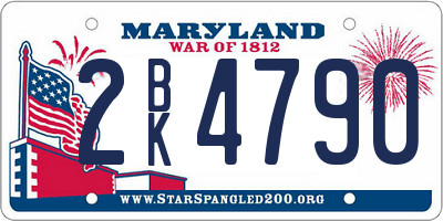 MD license plate 2BK4790